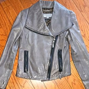 MARK NEW YORK Mark Andrew Gray Leather Jacket sz S
